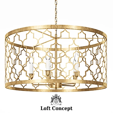 Romeo Five Light Pendant: Industrial Loft Elegance 3D model image 1 