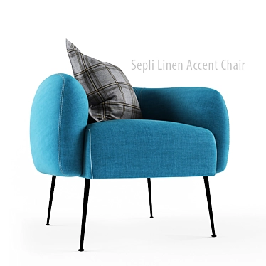 Elegant Linen Accent Chair 3D model image 1 