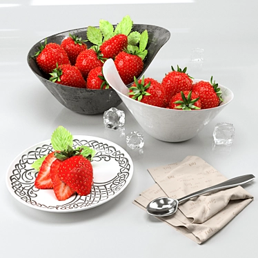 Sweet Strawberry Delight Set 3D model image 1 