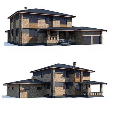 Modern Country House Design 3D model image 1 