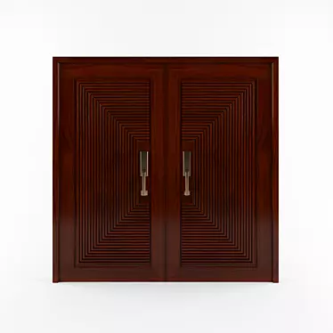 Pahudia Wood Door: Exquisite Craftsmanship & Timeless Elegance 3D model image 1 