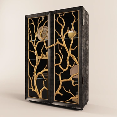 Branches Artsy Glass Display Cabinet 3D model image 1 