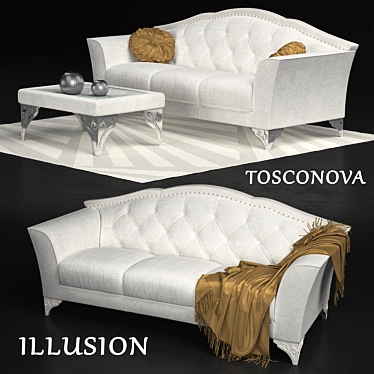 Luxurious Upholstered Sofa Legs 3D model image 1 