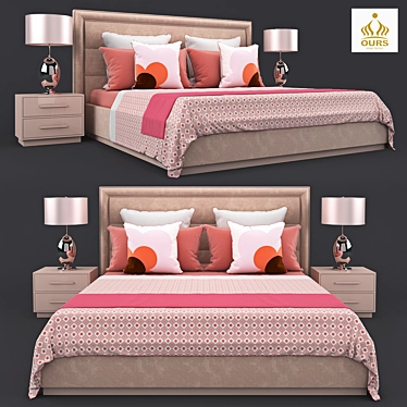 Cozy Haven Bed 3D model image 1 