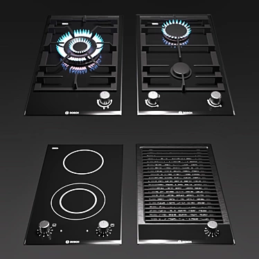 Title: BOSCH Gas Hob Domino 3D model image 1 