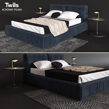 Academy Piuma: Stylish and Elegant Bed 3D model image 1 