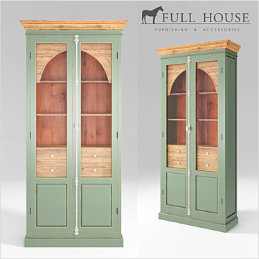 Full House Green Wardrobe - L.102xW.38xH.215cm 3D model image 1 