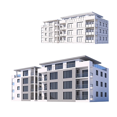 Modern Building Design for VRay 3D model image 1 