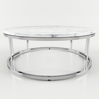 Sleek Marble Coffee Table 3D model image 1 