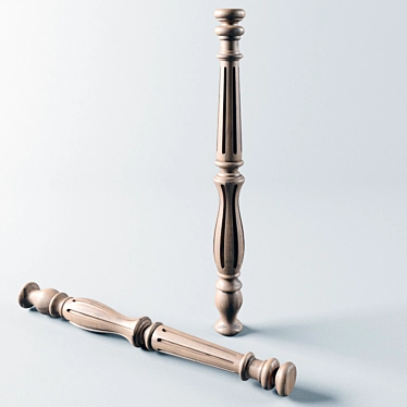 Carved Wooden Baluster 3D model image 1 