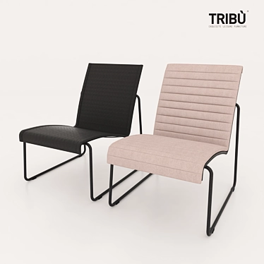 Elegant Arc Easy Chair 3D model image 1 