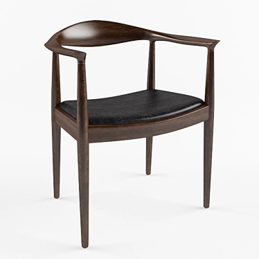 Black Wood Chair 3D model image 1 