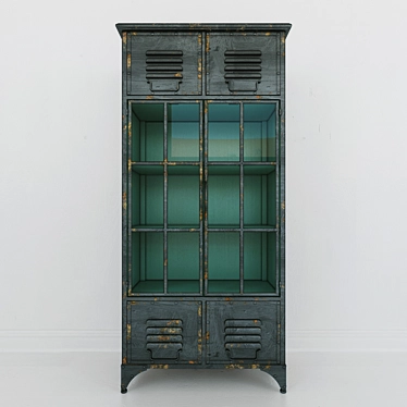 Turquoise Inside: Kiley Metal Locker Cabinet 3D model image 1 