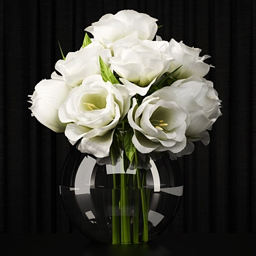 Elegant Lisianthus Centerpiece 3D model image 1 