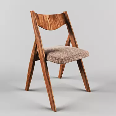 Modern Wood Kitchen Chair 3D model image 1 