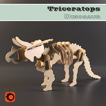 Title: Wooden Triceratops Model Kit 3D model image 1 