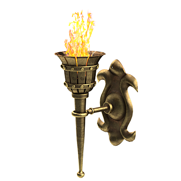 Flame Wall Torch 3D model image 1 