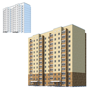 Modern Building Model with VRay Compatibility 3D model image 1 