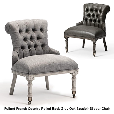 Elegant French Country Slipper Chair 3D model image 1 