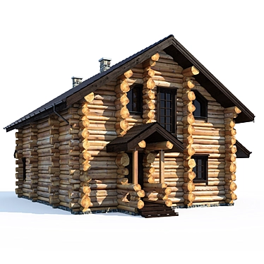 Rustic Wood Bathhouse - Natural Beauty 3D model image 1 