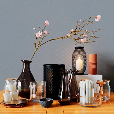 IKEA Decor Set: Vases, Bowls & Candle Holders 3D model image 1 