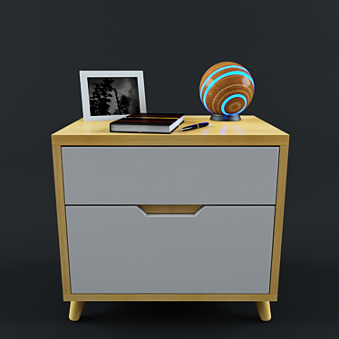 Title: Glowing Sphere Bedside Cabinet 3D model image 1 