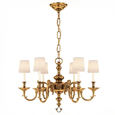 Antique Brass Ceiling Lamp 3D model image 1 