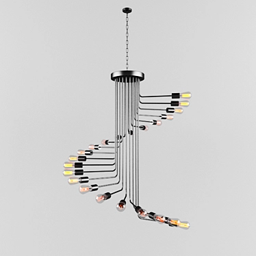 Elegant Metal Hanging Lamps 3D model image 1 