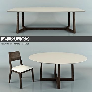 Elegant Gipsy Betty Dining Set 3D model image 1 