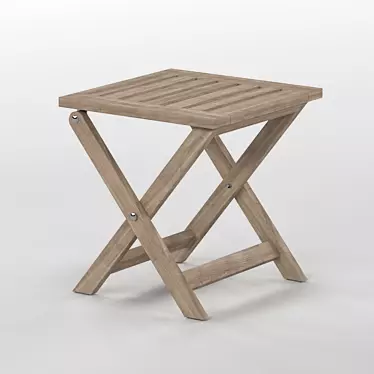 Portable Wooden Folding Stool 3D model image 1 