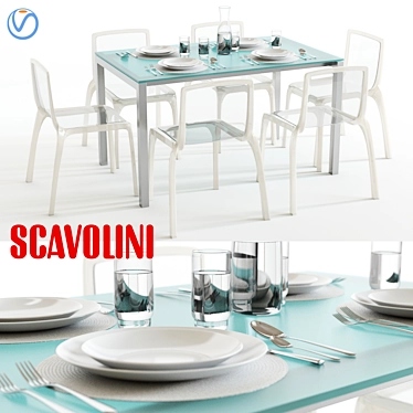 Sleek Scavolini Axel & Miss You Set 3D model image 1 