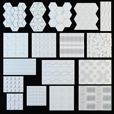 3D Wall Panel Collection - Variety of Stunning Designs 3D model image 1 
