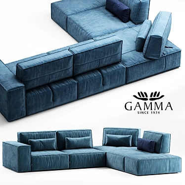 Soho Gamma Sofa: Sleek and Sophisticated 3D model image 1 