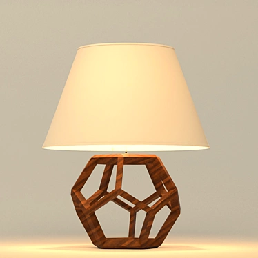 Organic Wood Table Lamp 3D model image 1 