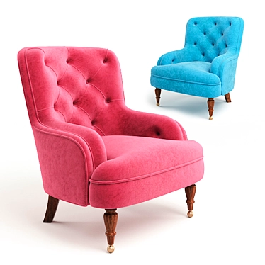 Tufted Legged Penelope Armchair 3D model image 1 