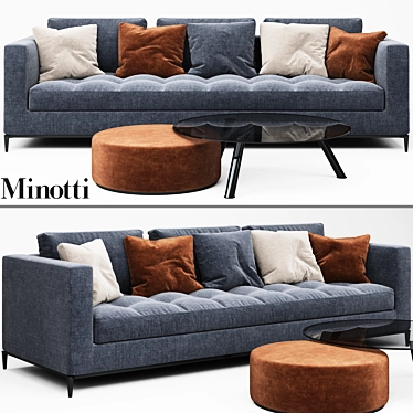  Elegant Minotti Quilted Sofa 3D model image 1 