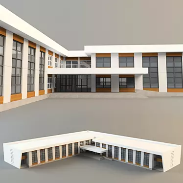 Innovative Learning Space: Modern School Building 3D model image 1 