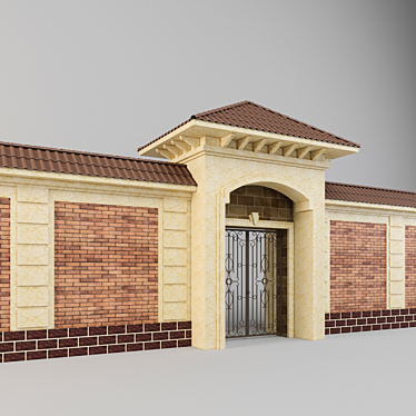 Elegant Textured Entrance 3D model image 1 