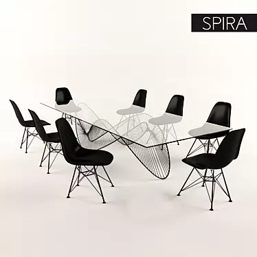 Spiral Structure Dining Set 3D model image 1 