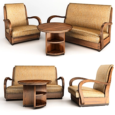 Javanese Wicker Armchair: Vintage Elegance 3D model image 1 