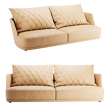 Alberta Grace 3-Seater Sofa: Stunning Design & Superior Comfort 3D model image 1 