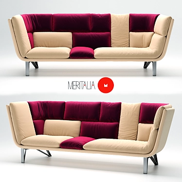 Premium Pillowcase Sofa: Meritalia's Stylish Comfort 3D model image 1 