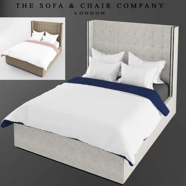 Elegant Portland Bed: London Style 3D model image 1 