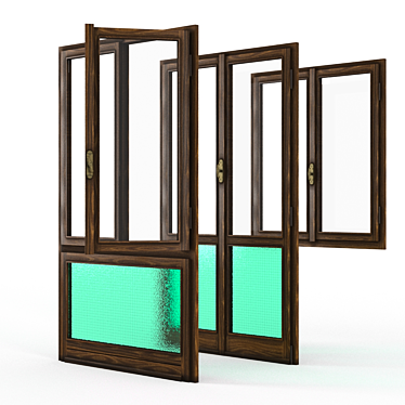 Milan 60s Wood Window 3D model image 1 