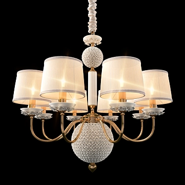 Gilded Elegance Crystal Chandelier 3D model image 1 