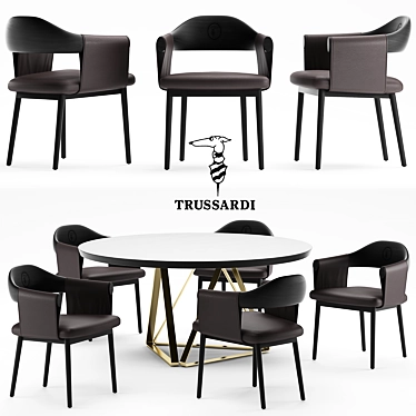 Elegant Trussardi Casa Chair 3D model image 1 
