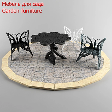 2013 Garden Furniture Set 3D model image 1 