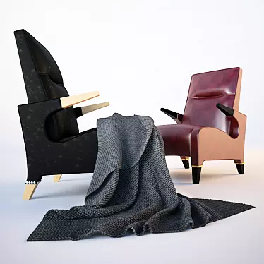 Cozy Armchair: Knitted Comfort 3D model image 1 