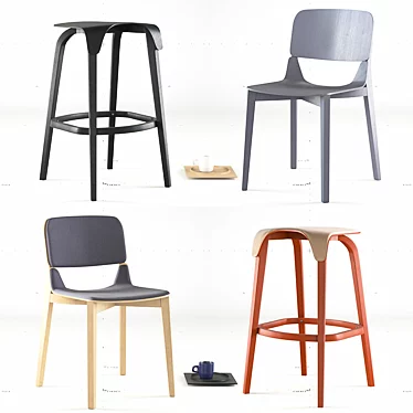 Ton Chair Leaf: Elegant and Sustainable Seating 3D model image 1 