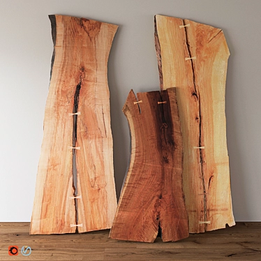 Wooden Slab Collection: 3 Styles 3D model image 1 